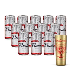 Pack x12 Budweiser 269cc + 1 vaso dorado edicion  limitada de regalo