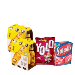 2 Packs Skol 275 packs x6 + Saladix Jamon 100g + Yolo picaña 40g